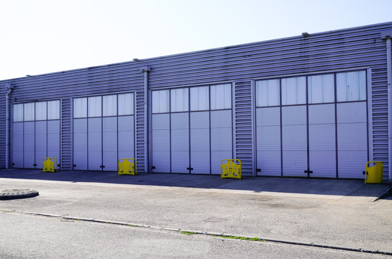 a photo of commercial garage doors.